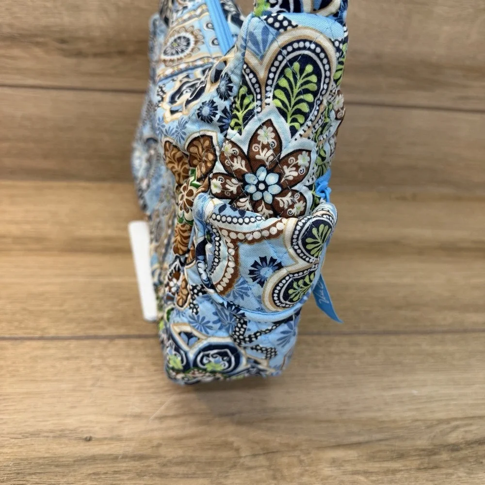 Vtg Vera Bradley Hobo Shoulder Bag Crossbody Bali Blue Floral Paisley Retired